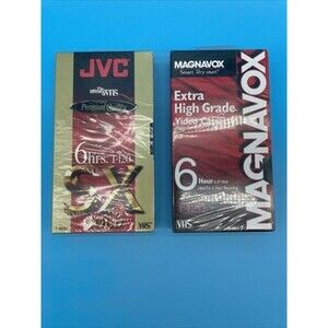 JVC T-120 SX & Magnavox T120 VHS Tapes NEW SEALED - 6 Hrs Each In EP Mode